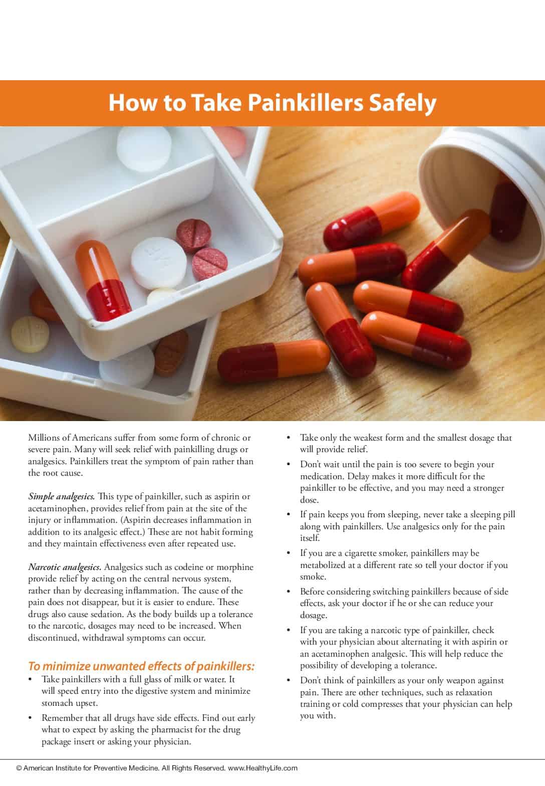 Fact Sheet: How to Take Painkillers Safely